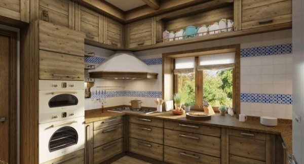 Кухня в стиле шале в загородном доме и квартире (49 фото интерьеров)