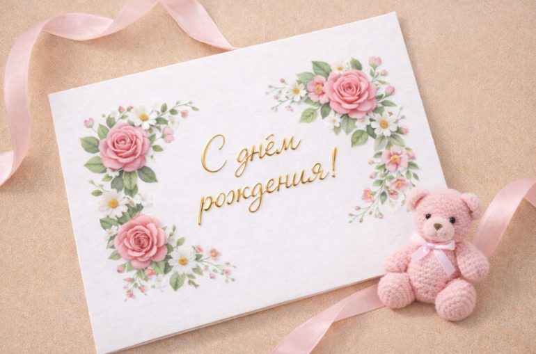 Открытка с рельефной фольгой, которую приятно дарить